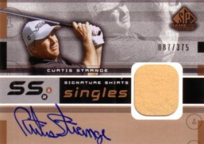 Curtis Strange certified autograph 2003 SP Game Used golf tournament worn shirt card