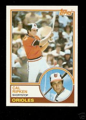 Cal Ripken Baltimore Orioles 1983 Topps second year card #163