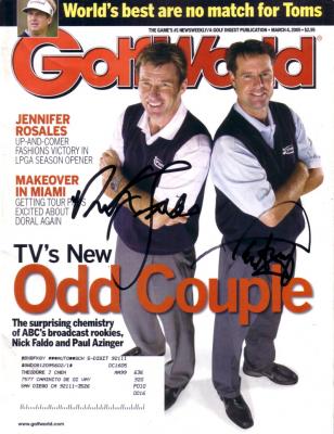 Paul Azinger & Nick Faldo autographed 2005 Golf World magazine