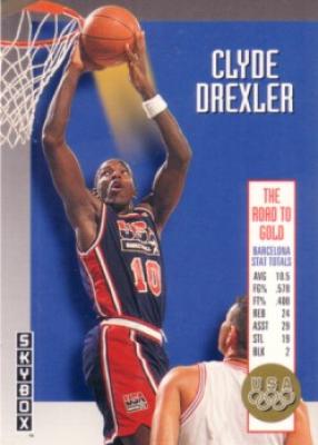 Clyde Drexler 1992-93 SkyBox USA Olympic Team insert card