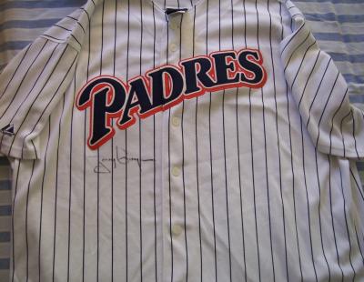 Tony Gwynn autographed San Diego Padres 1990s white throwback jersey