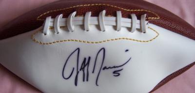 Jeff Garcia autographed full size white panel football