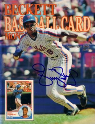 Darryl Strawberry autographed New York Mets Beckett Baseball magazine cover