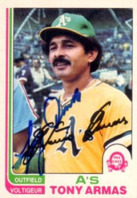 Tony Armas autographed Oakland A's 1982 OPC card