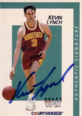 Kevin Lynch certified autograph Minnesota 1991 Courtside card