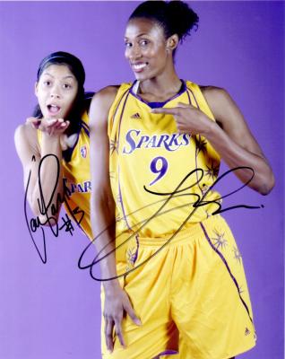 Lisa Leslie & Candace Parker autographed 8x10 WNBA Los Angeles Sparks photo