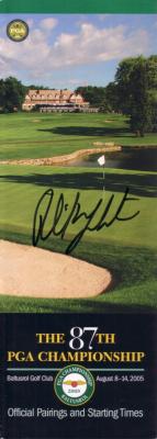 Phil Mickelson autographed 2005 PGA Championship pairings guide