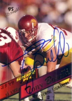 Tony Boselli certified autograph USC Trojans card
