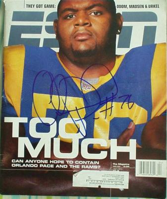 Orlando Pace autographed St. Louis Rams ESPN Magazine