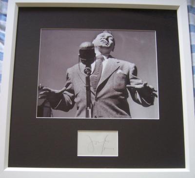 Frankie Laine autograph matted & framed with vintage 8x10 photo