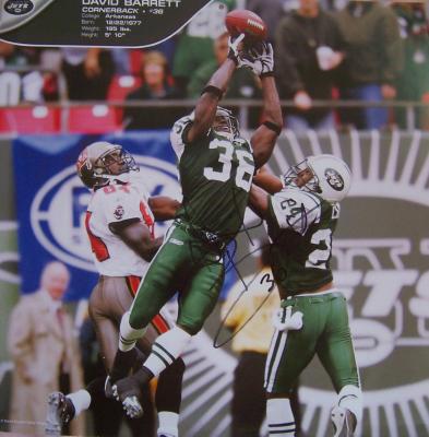 David Barrett autographed New York Jets calendar page photo