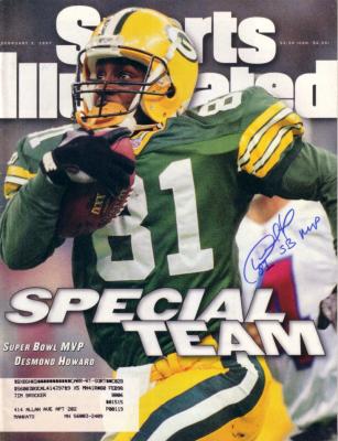 Desmond Howard autographed Green Bay Packers Super Bowl MVP Sports Illustrated inscribed SB MVP
