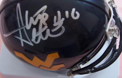 Steve Slaton autographed West Virginia mini helmet