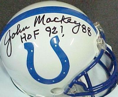 John Mackey autographed Baltimore Colts mini helmet