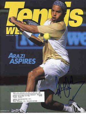 Hicham Arazi autographed Tennis Week magazine cover
