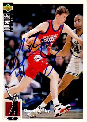 Shawn Bradley autographed Philadelphia 76ers 1994-95 Collector's Choice 5x7 jumbo card