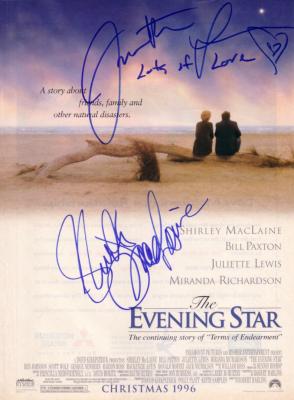 Juliette Lewis & Shirley MacLaine autographed Evening Star ad