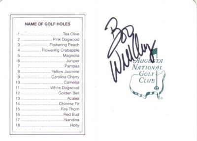 Boo Weekley autographed Augusta National Masters scorecard