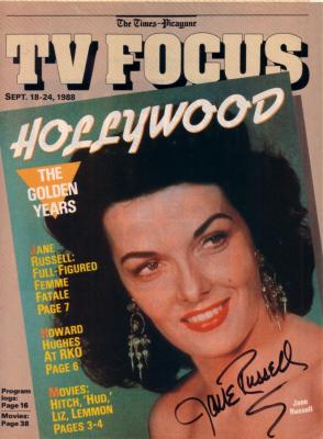 Jane Russell autographed 1988 TV Focus magazine cover