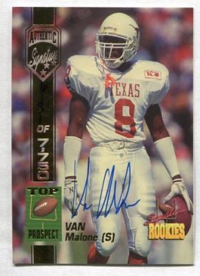 Van Malone Texas certified autograph 1994 Signature Rookies card