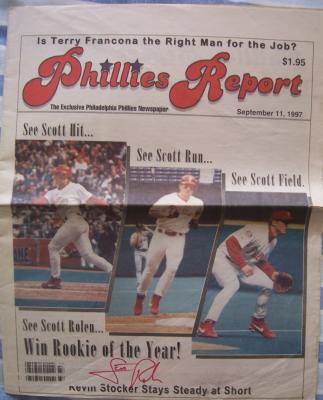 Scott Rolen autographed 1997 Phillies Report newspaper