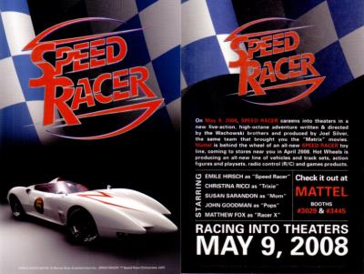 Speed Racer movie 2008 Comic-Con 4x6 promo card