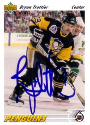 Bryan Trottier autographed Pittsburgh Penguins 1991-92 Upper Deck card