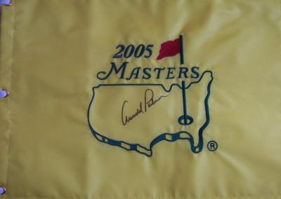 Arnold Palmer autographed 2005 Masters golf pin flag