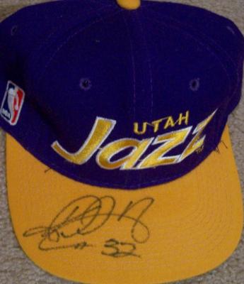 Karl Malone autographed Utah Jazz cap or hat