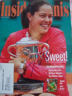 Ana Ivanovic autographed 2008 French Open Inside Tennis magazine