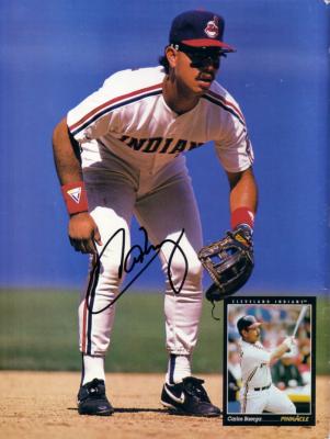 Carlos Baerga autographed Cleveland Indians Beckett Baseball photo