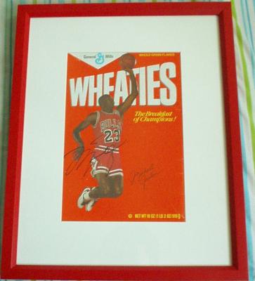 Michael Jordan autographed Wheaties box matted & framed