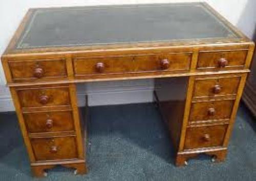 Antique Wooden Table With Drawers