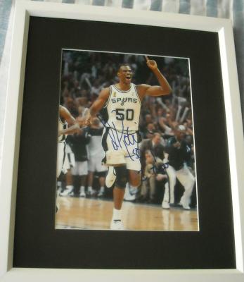 David Robinson autographed San Antonio Spurs 2003 NBA Championship 8x10 photo matted & framed