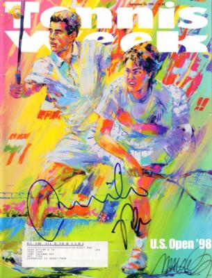 Martina Hingis & Pete Sampras autographed 1998 U.S. Open Tennis Week magazine