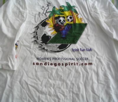 Joy Fawcett autographed WUSA San Diego Spirit T-shirt