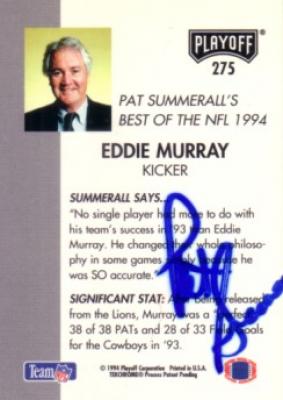 Pat Summerall autographed 1994 Playoff card