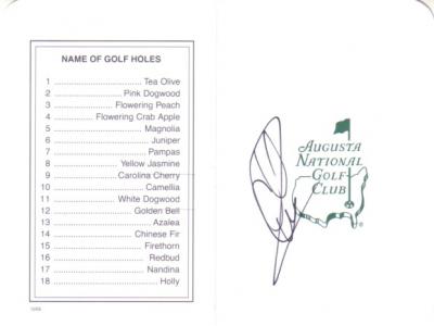 Charles Howell autographed Augusta National Masters scorecard