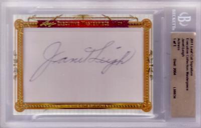 Janet Leigh certified autograph 2011 Leaf Masterpiece Cut Signature card #1/1