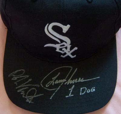 Robin Ventura & Lance Johnson autographed White Sox cap