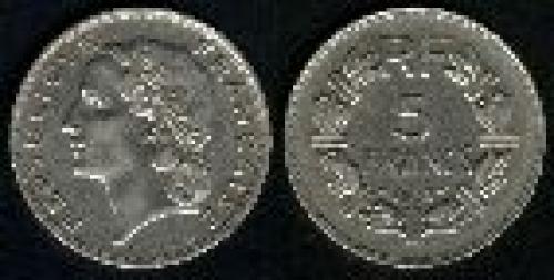 5 francs; Year: 1933-1938; (km 888); nickel