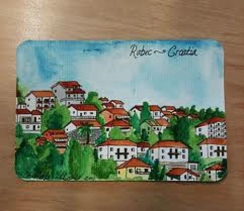 Croatia Postcard; Hand Painted