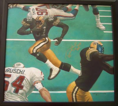 Desmond Howard autographed Packers Kadir Nelson painting inscribed SB XXXI MVP