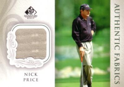 Nick Price 2004 SP Signature golf Authentic Fabrics tournament worn shirt card