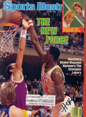 Hakeem Olajuwon autographed Houston Rockets 1986 Sports Illustrated