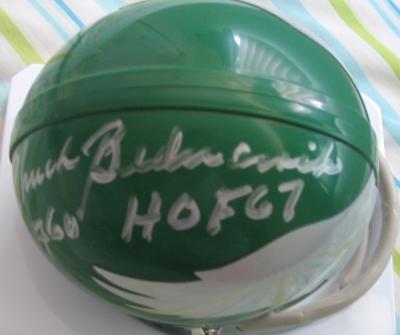 Chuck Bednarik autographed Philadelphia Eagles throwback mini helmet