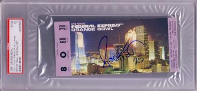 Raghib Rocket Ismail autographed 1991 Orange Bowl ticket stub (PSA/DNA)