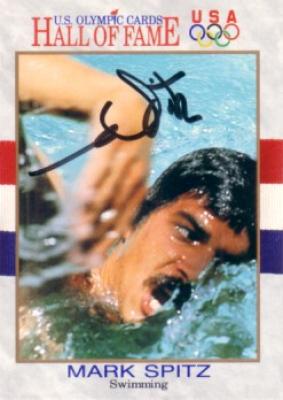 Mark Spitz (swimming) autographed U.S. Olympic Hall of Fame card