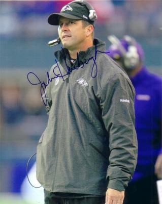 John Harbaugh autographed Baltimore Ravens 8x10 photo