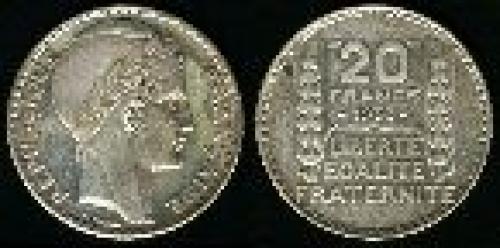 20 francs; Year: 1929-1939; (km 879)